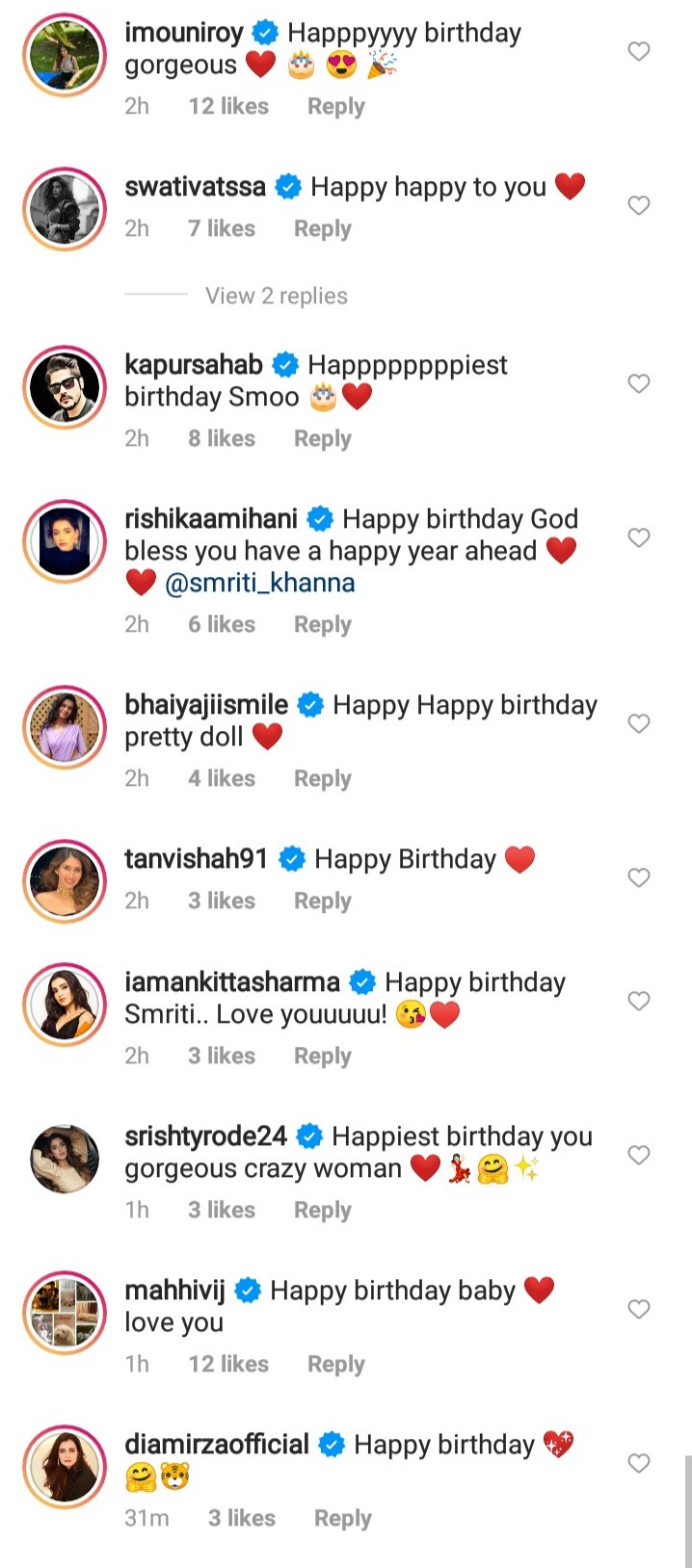 Comments on her post