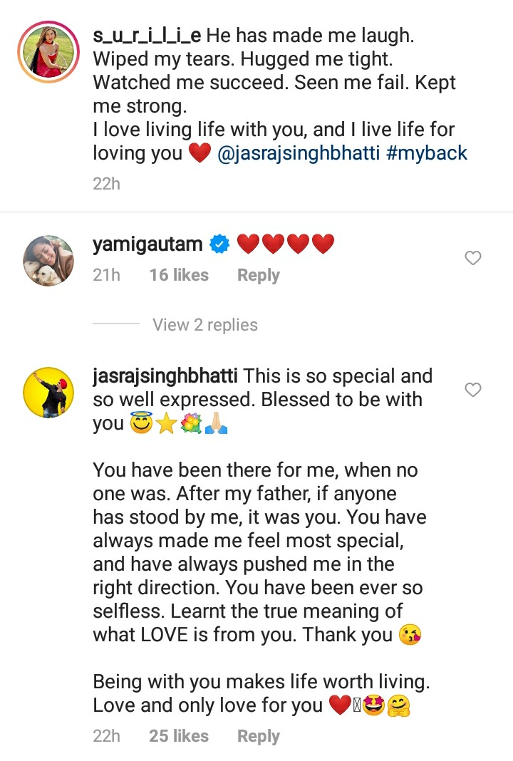 Comments on her post