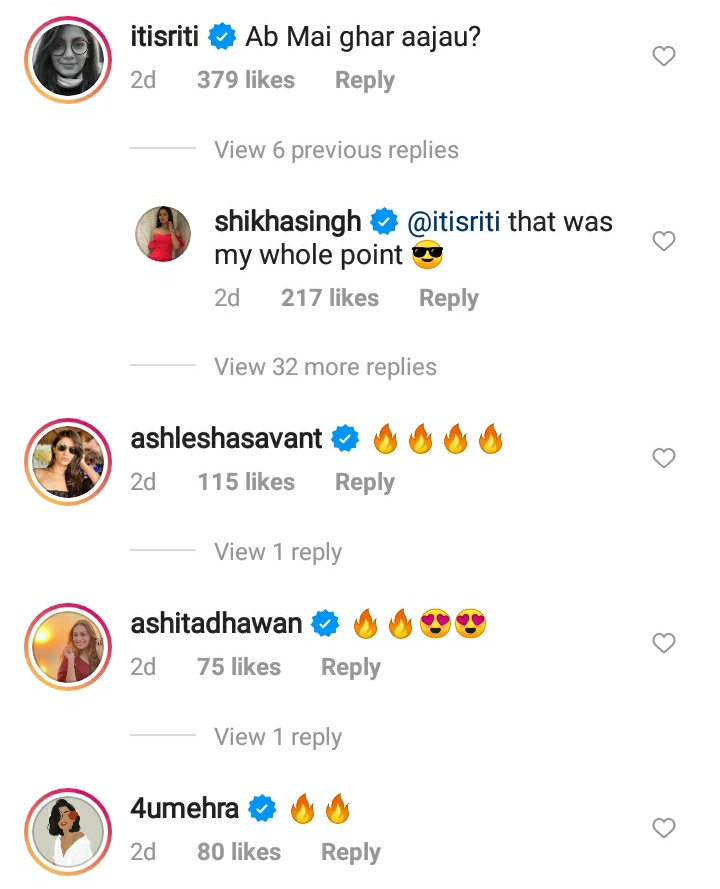 Comments on her post