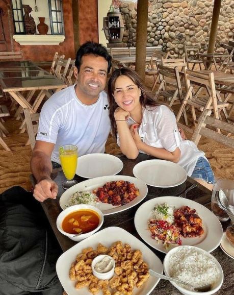 Kim Sharma Leander Paes