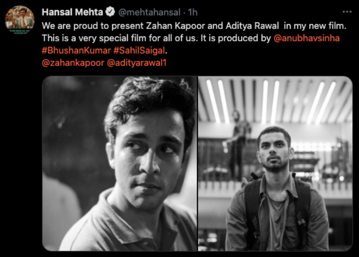 Hansal Mehta Zahaan Kapoor Aditya Rawal