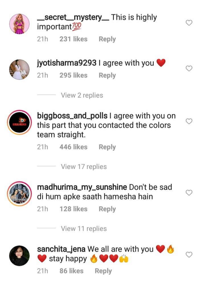 Comments on her video