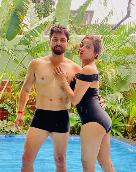 Monalisa with husband Vikrant Singh