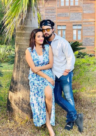 Monalisa with husband Vikrant Singh