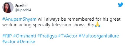 Anupam Shyam dies tribute