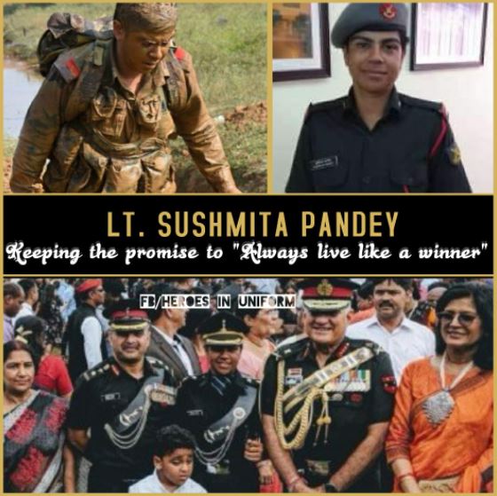 Martyred Major Neeraj Pandey's wife, Lieutenant Sushmita Pandey