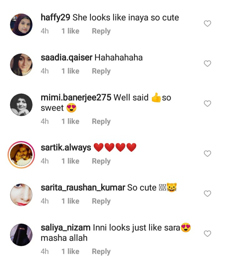Comments on her post