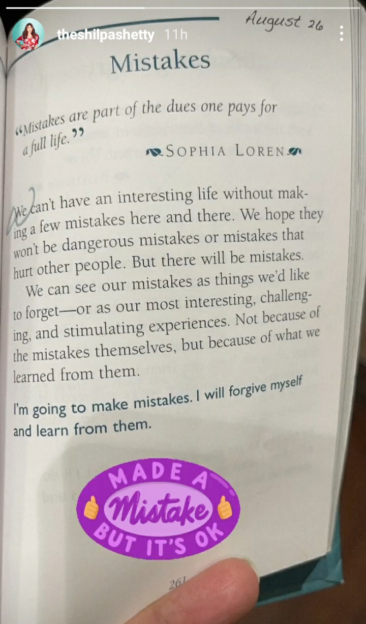 Shilpa's cryptic post