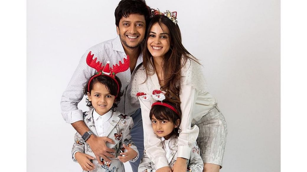 Geneli and Riteish with kids