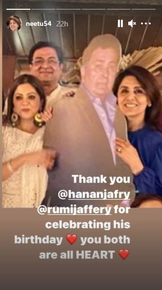 Neetu Kapoor Rishi Kapoor Birthday celebrations
