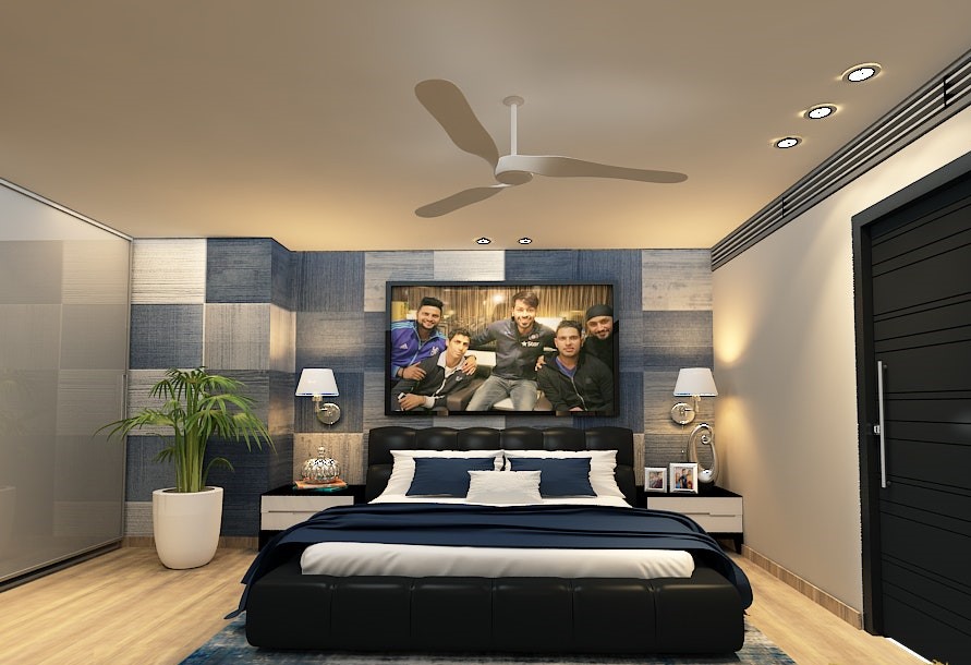 Hardik Pandya's bedroom 'bleeds blue'