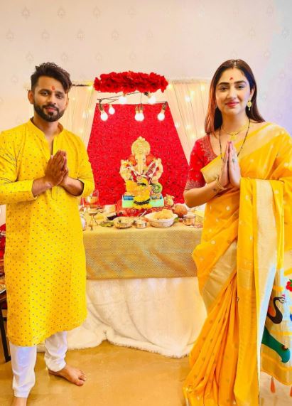 Rahul Vaidya Disha Parmar Ganesh Chaturthi Pictures