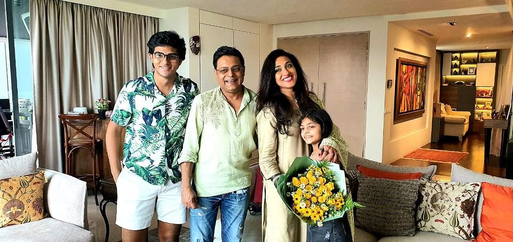 Rituparna and Sanjay with their kids