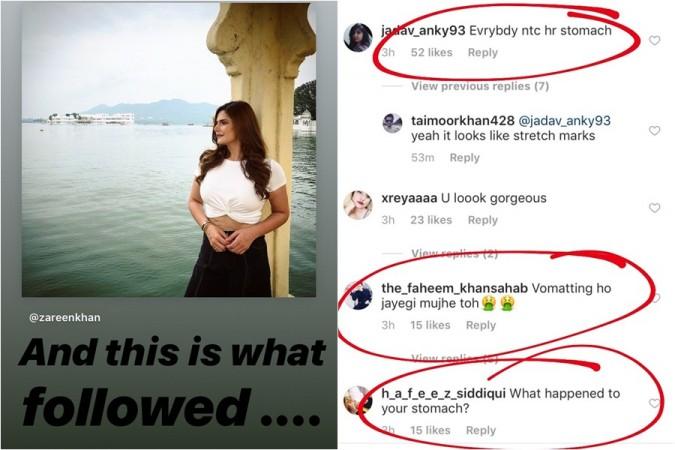 Body shaming comments on Zareen Khan
