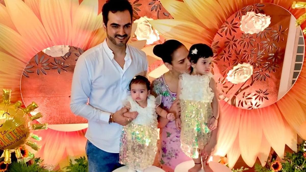 Esha Deol with husband and daughters