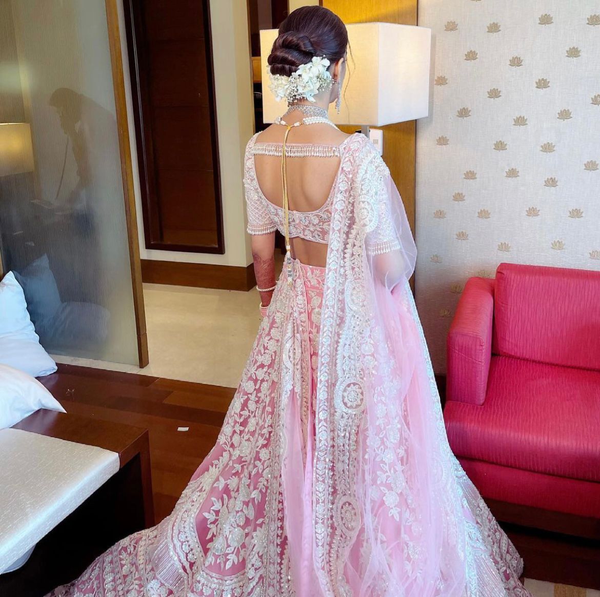 sachin and babi light blue dress This Manish Malhotra Bride Wore A Baby Pink Crystal 'Lehenga' With Diamond  Jewellery On Her Wedding