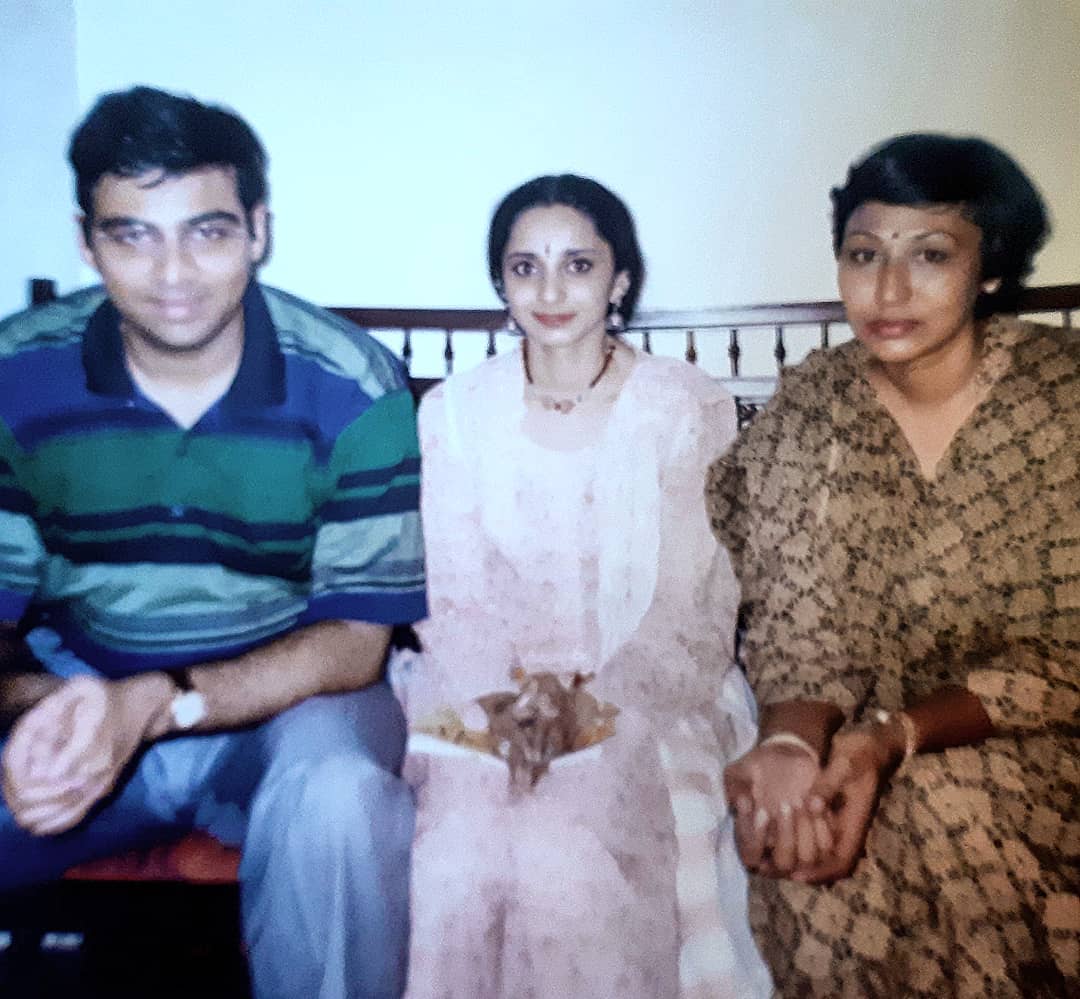 Grandmaster Viswanathan Anand of India with his wife Aruna Anand in  Chennai.