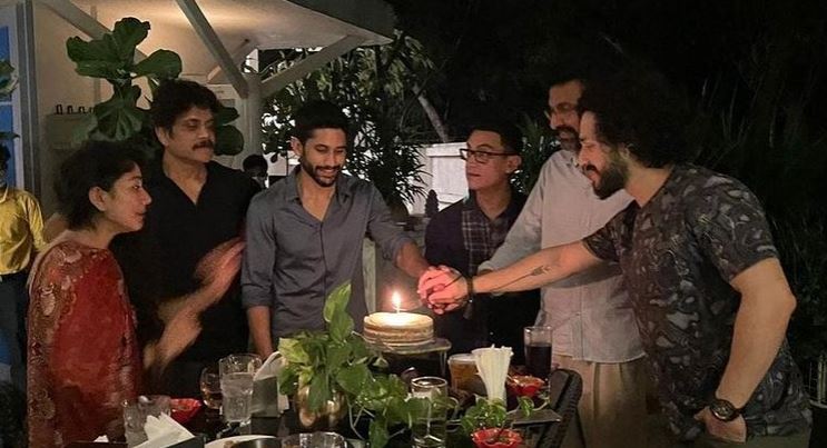Naga Chaitanya Aamir Khan Akhil Akkineni Dinner party Nagarjuna