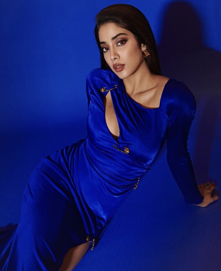 Janhvi Kapoor Dons A Safety Pin Adorned Cobalt Blue Dress Worth Rs. 3.5 ...