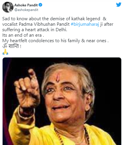 pandit birju maharaj died at 83