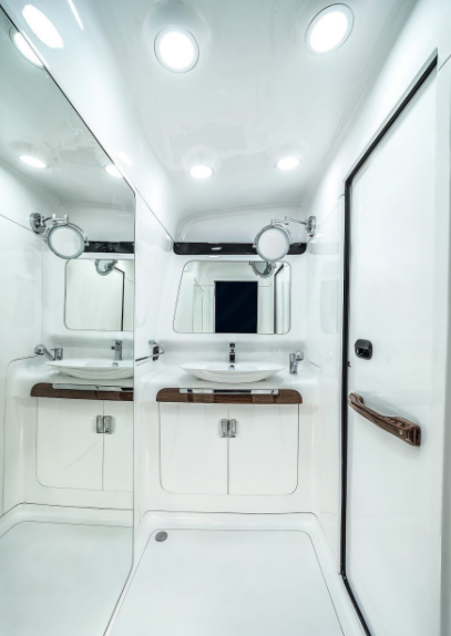 Allu Arjun vanity van caravan Falcon pictures 