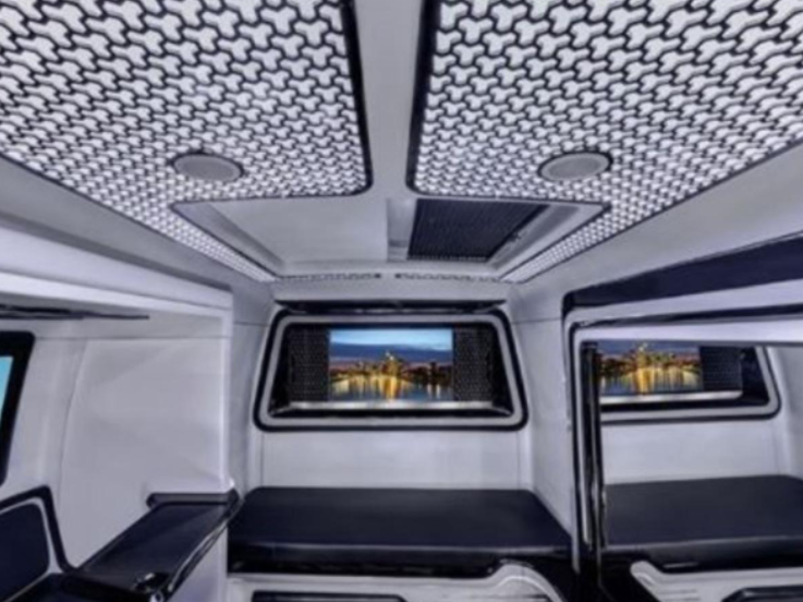 Allu Arjun vanity van caravan Falcon pictures 