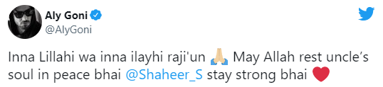 Shaheer Sheikh father died COVID 19 tweet aly goni