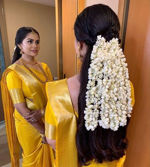Kerala bridal makeover in traditional look | Hindu Bridal Wedding Makeup  Saree Draping @Femin Space | Our Gorgeous Bride 