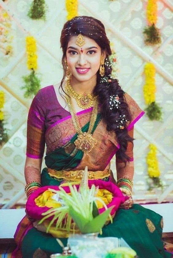 Simple engagement hairdo❤️ For bridal bookings contact 9047442528 # hairstyles #hairstylerukku #bridalbox #bride #simplebride #subtl... |  Instagram