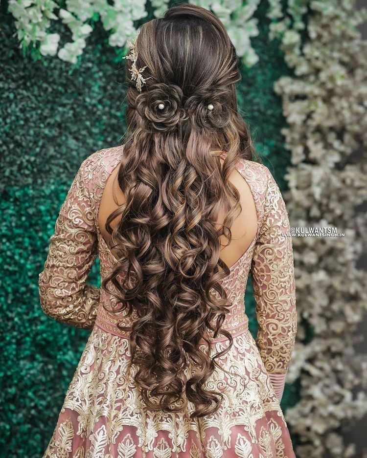 51 Stunning Wedding Hairstyles For A Round Face | Hair style on saree,  Wedding hairstyles for long hair, Engagement hairstyles