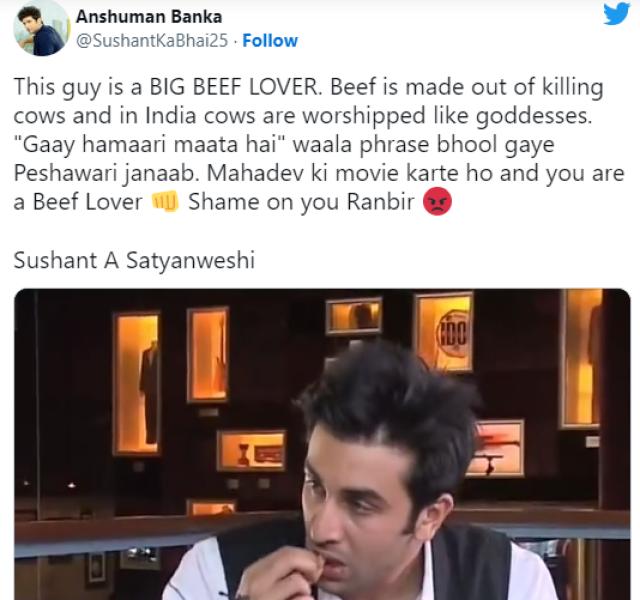 Ranbir's beef controversy