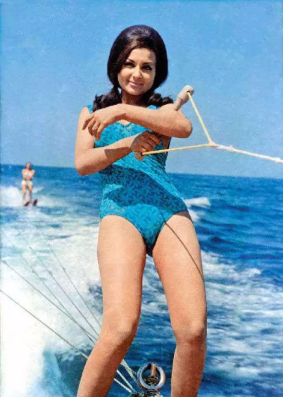 Sharmila Tagore blue swimsuit