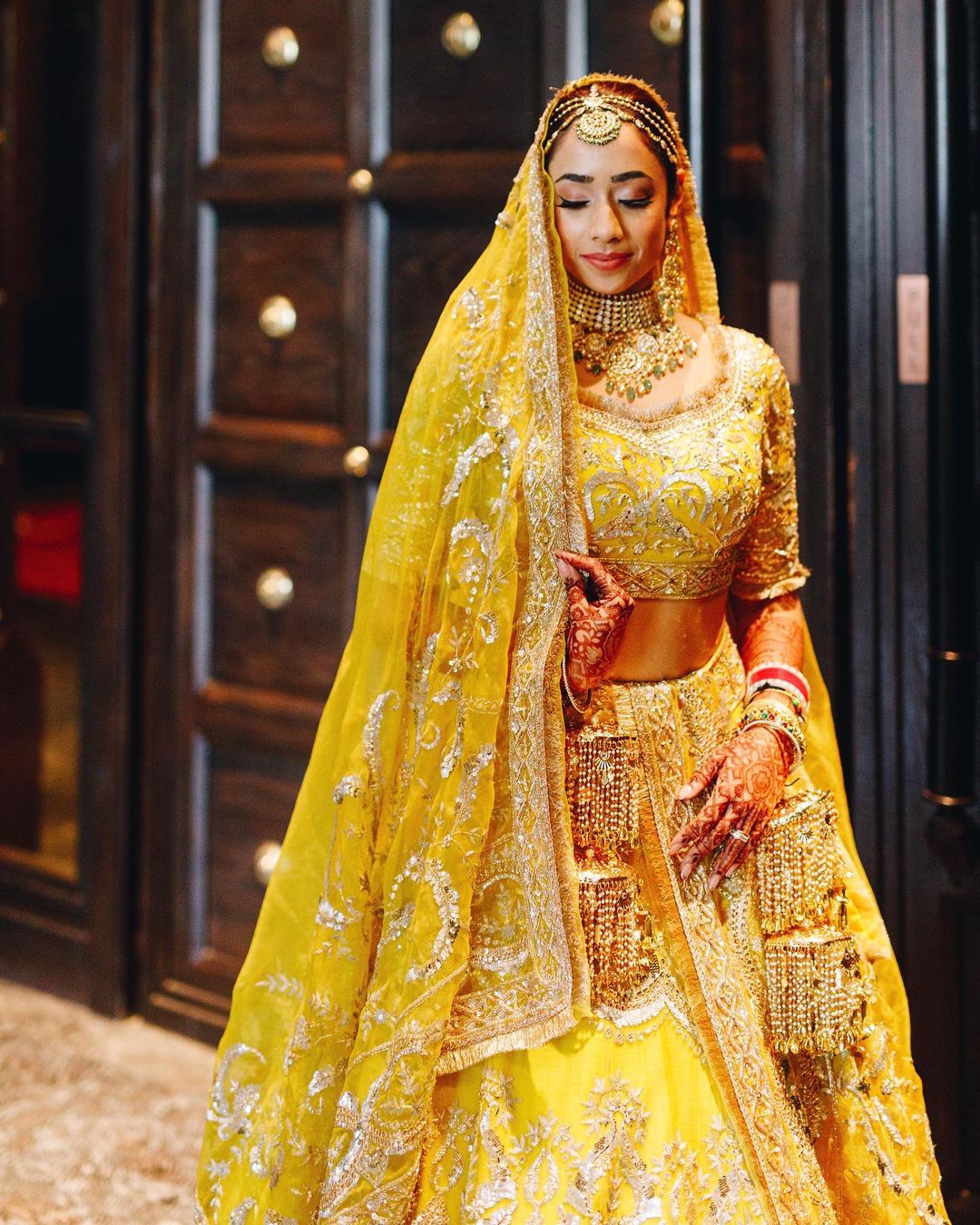 Manish Malhotra Bride Wore A Pineapple Yellow Lehenga For Wedding And A Manish Malhotra Bride Wore A Pineapple Yellow Lehenga For Wedding And A