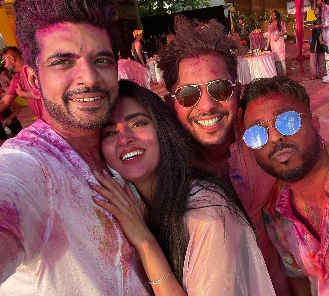 karan kundrra tejasswi prakash holi celebration