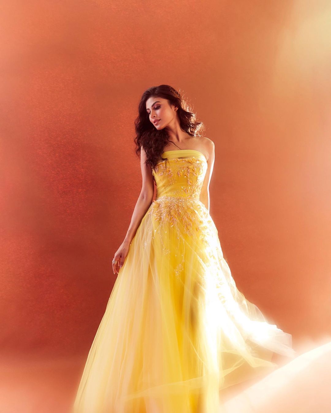 Mouni Roy Dazzles Princess Vibes In A Sunshine Bright Dreamy Organza Dress,  Worth Rs. 1.3 Lakh