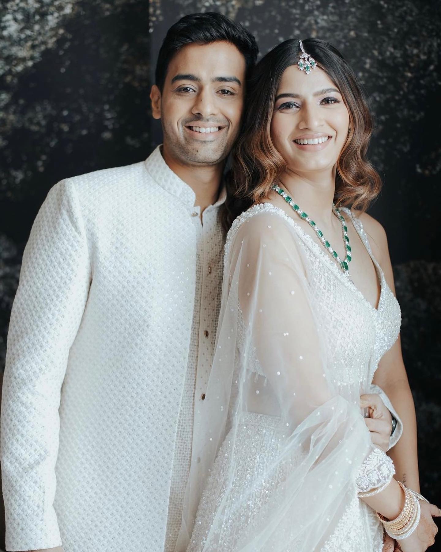 groom and bride white