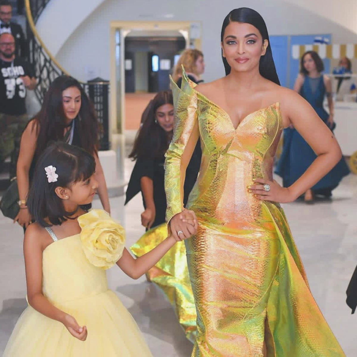 Aishwarya Rai Bachchan's neon one-shoulder gown at the Cannes Film Festival