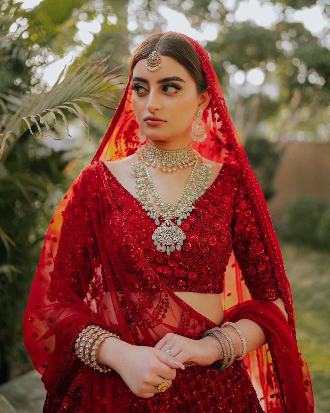 Sabyasachi Red Bridal Lehenga Choli Attire for Barat Wear – Nameera by  Farooq
