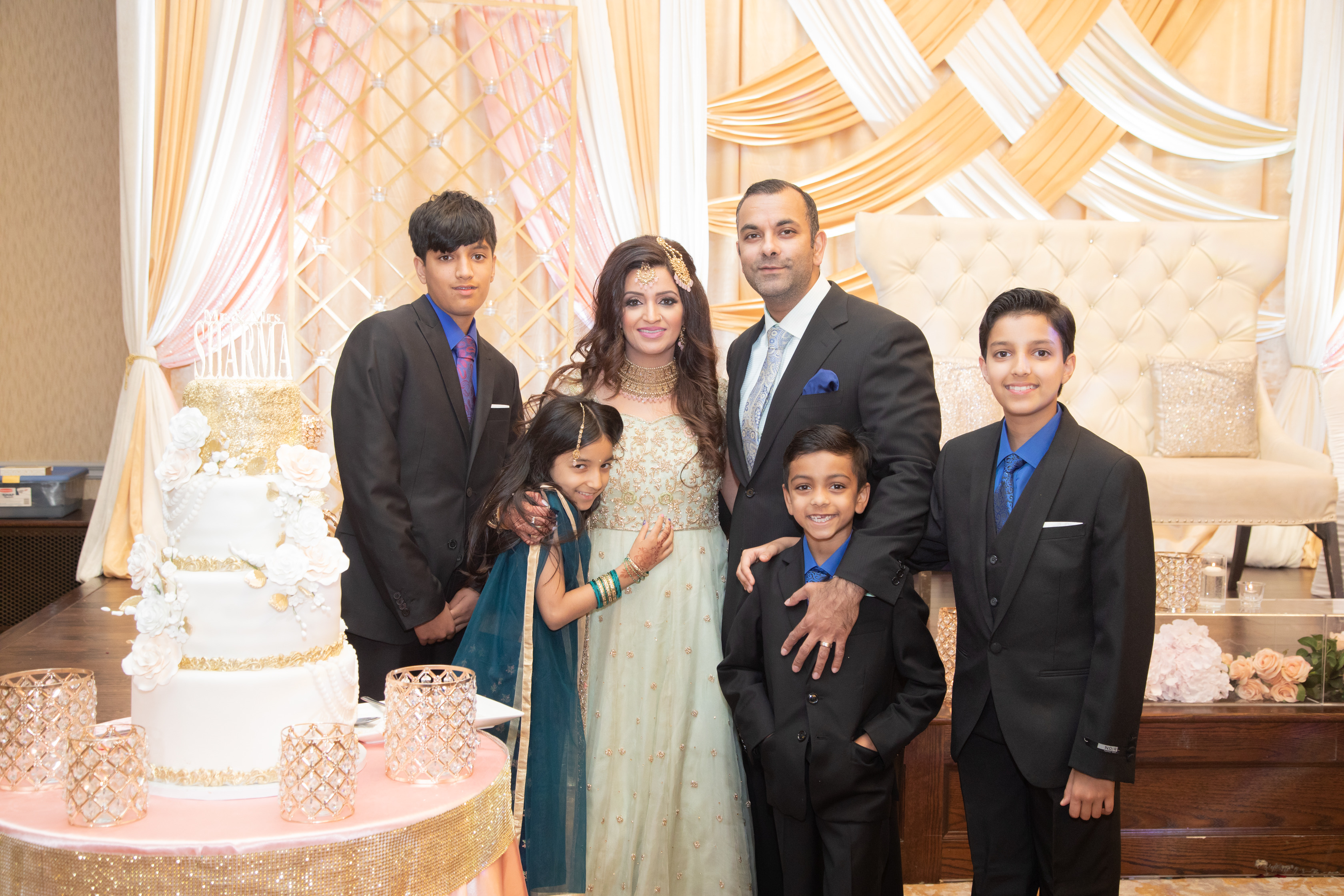 bride with full family