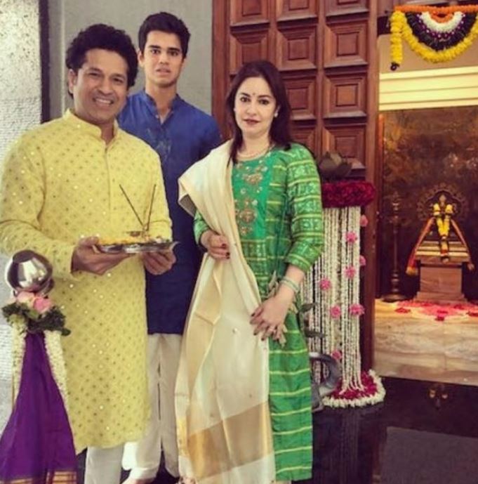 sachin wife and son