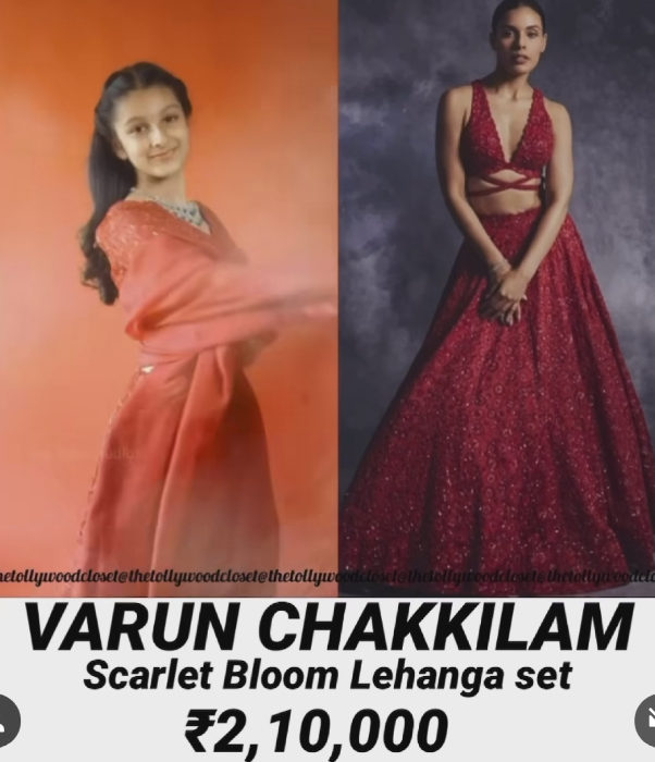 mahesh babu's daughter in red lehenga worth rs 2.10 lakhs