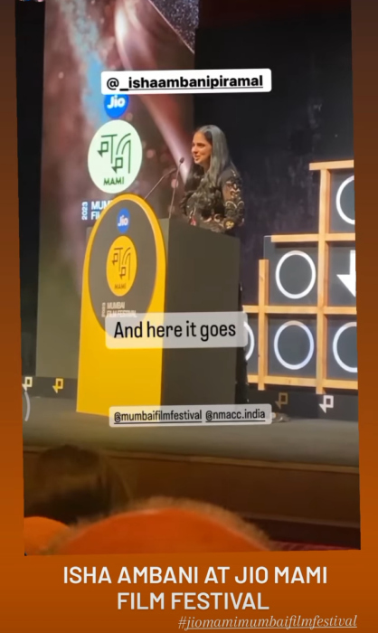 isha ambani at jio mami film festival 2023