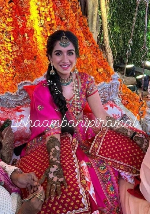 Rdahika merchant at her pre engagement mehendi ceremony