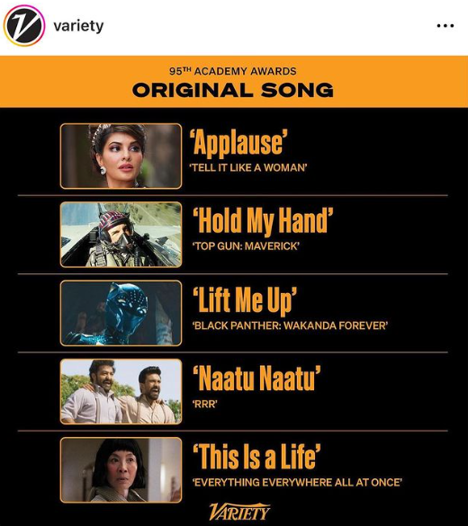 Tell It Like a Woman Jacqueline Fernandez Song Applause Nominated Best Original Song Oscars