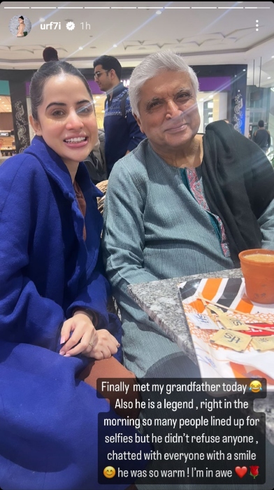 Urfi Javed Shares Picture With Javed Akhtar