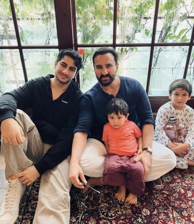 Saif ali khan with his sons