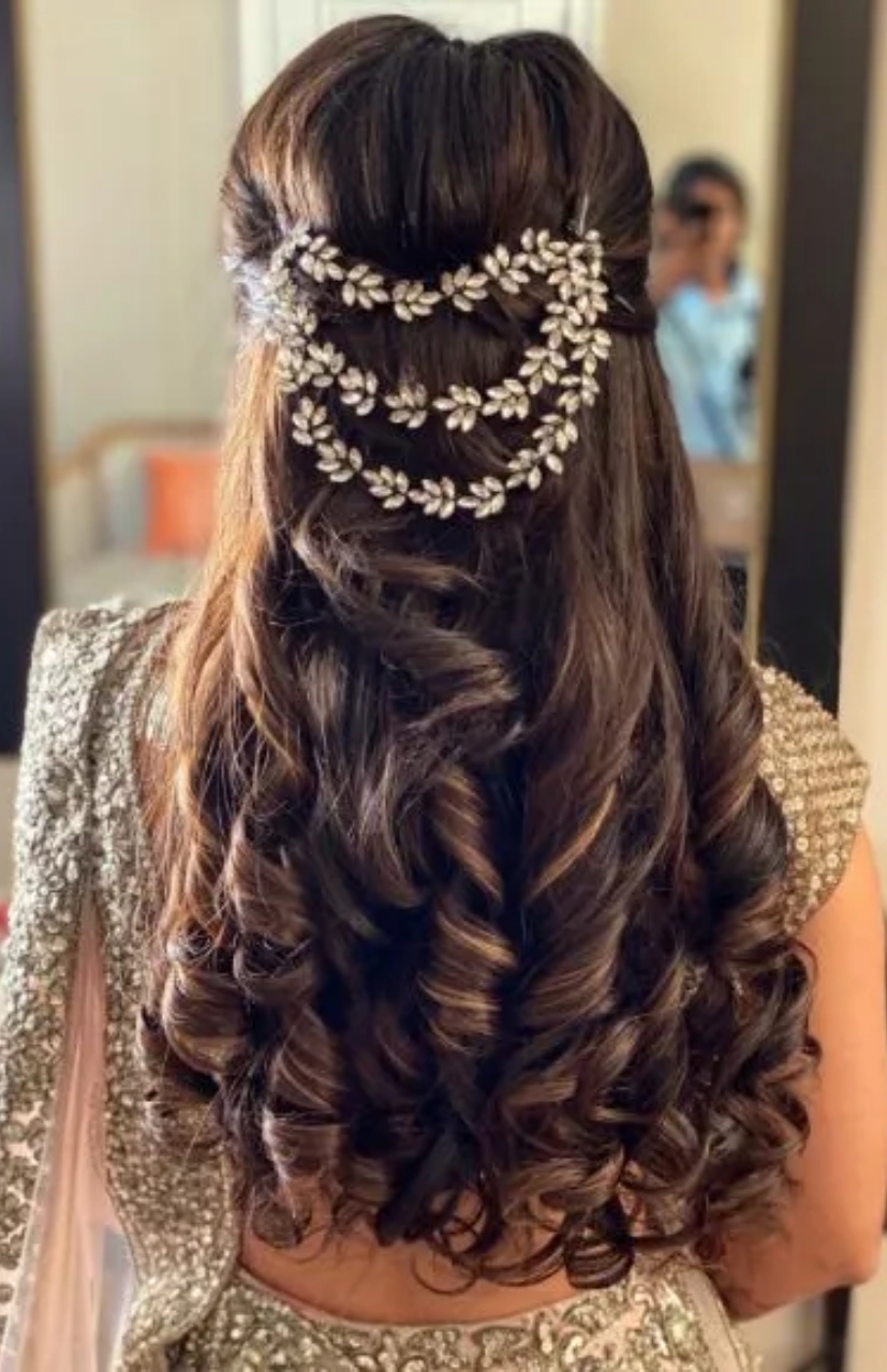EASY Open Curls BRIDAL HairStyle || QUICK HAIRDO || INDIAN BRIDE HAIRSTYLE  - YouTube
