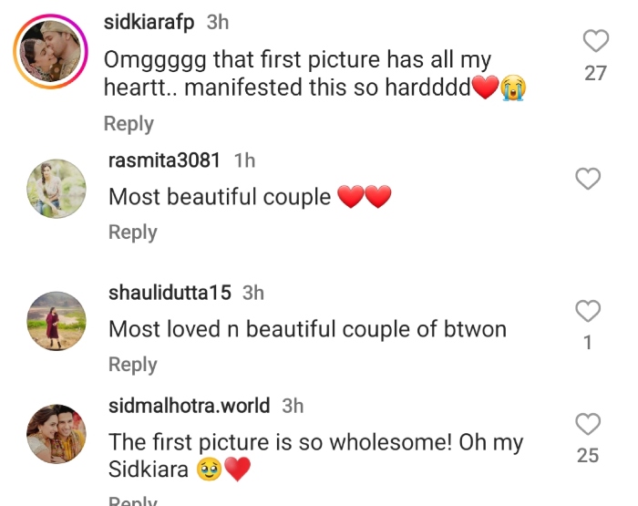 Fans reaction to sid kiara pic