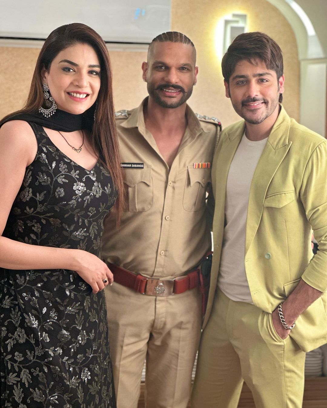 Shikhar Dhawan, Anjum Fakih and Abhishek Kapur