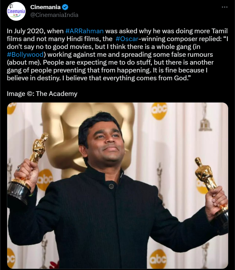 AR Rahman's interview